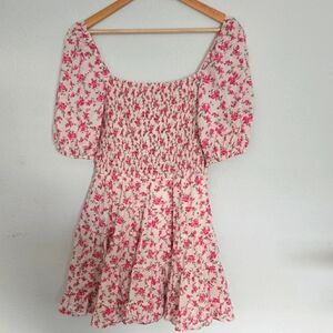 RAHI Mini Floral Puff Sleeve Cottagecore Dress L